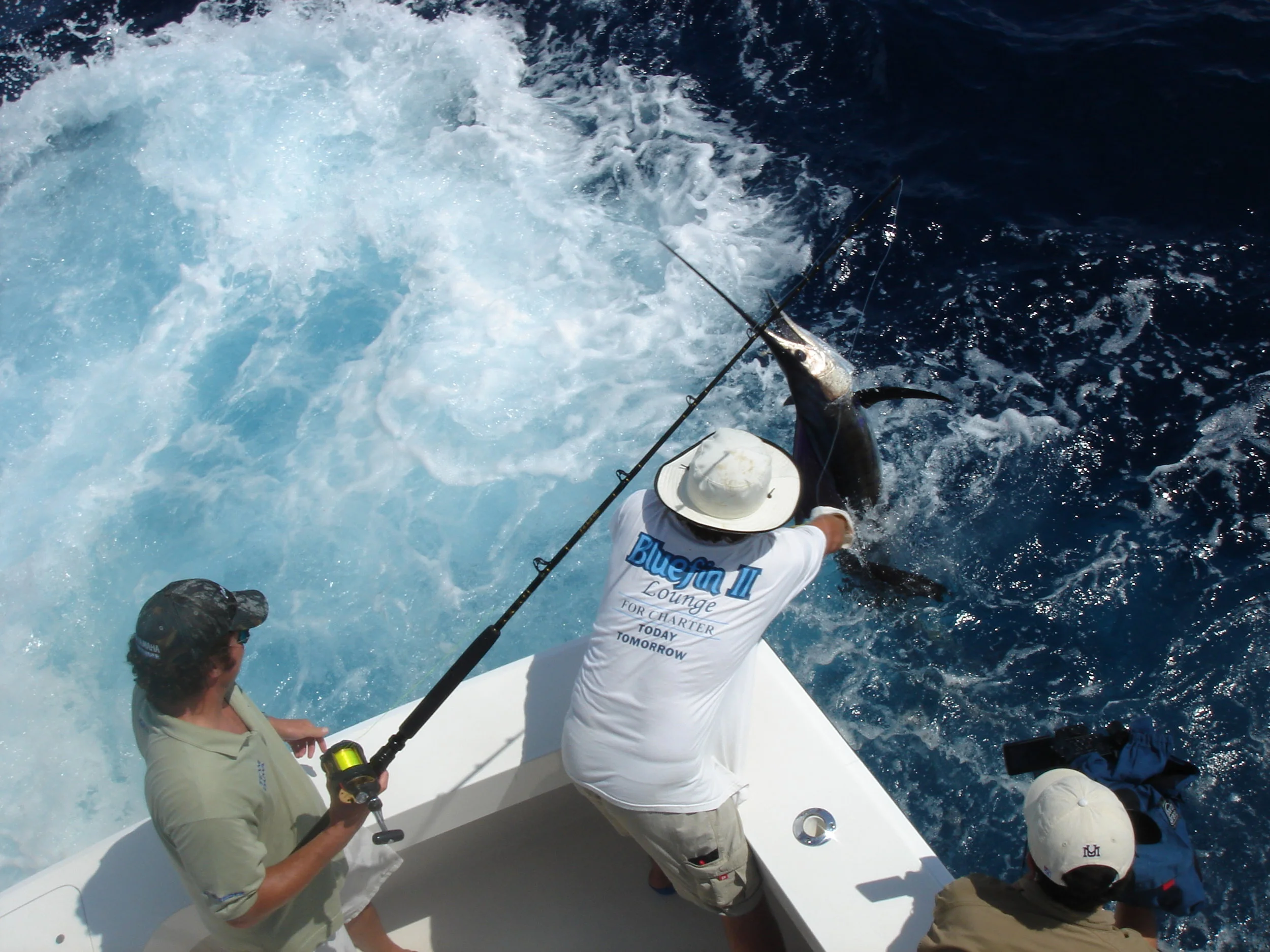 Sport fisherman on charter boat